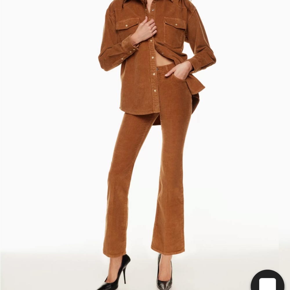 Aritzia the Bettie high rise flare corduroy pants